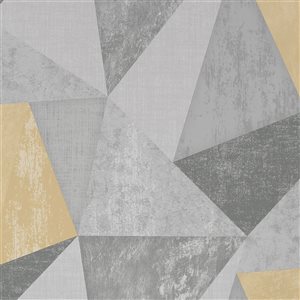 Fresco Shard Grey and Ochre 56-ft² Unpasted Wallpaper