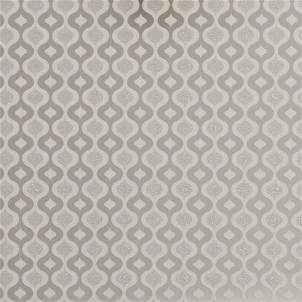 Superfresco Luxe Ogee Taupe Unpasted Wallpaper - 56-ft²/Per Roll