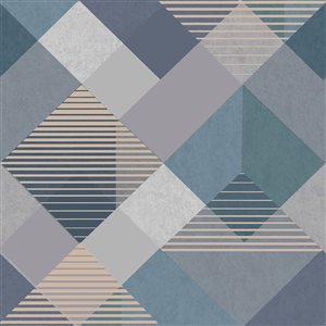 Superfresco Easy Kaleidoscope Denim Unpasted Wallpaper - 56-ft²