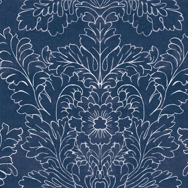 Laura Ashley Silchester Midnight Seaspray Blue 56-ft² Unpasted Wallpaper