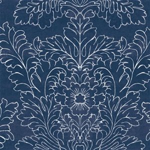 Laura Ashley Silchester Midnight Seaspray Blue 56-ft² Unpasted Wallpaper