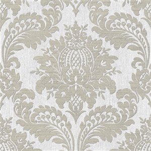 Boutique Archive Damask 56-ft² Grey Unpasted Wallpaper