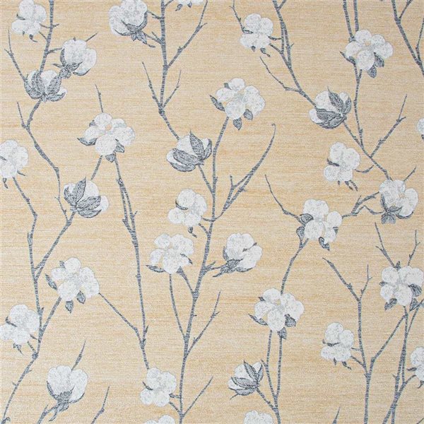 Superfresco Easy Cotton Flower Ochre Unpasted Wallpaper - 56-ft²/Per Roll