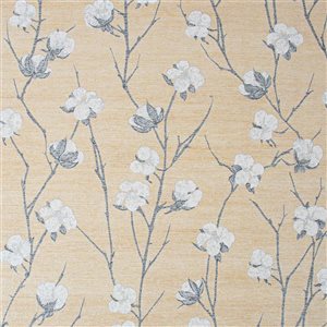 Superfresco Easy Cotton Flower Ochre Unpasted Wallpaper - 56-ft²/Per Roll