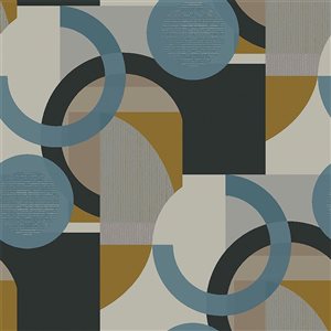 Next Retro Shapes Geo Blues 56-ft² Unpasted Wallpaper