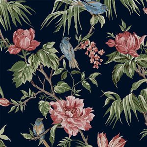 Next Birds and Blooms Navy 56-ft² Unpasted Wallpaper