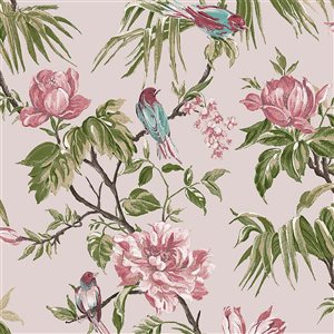 Next Birds and Blooms Mauve 56-ft² Unpasted Wallpaper