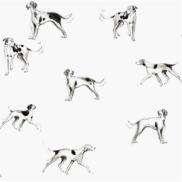 Joules 20.5-in W Antique Creme Sketchy Dogs Unpasted Wallpaper - 56-ft²