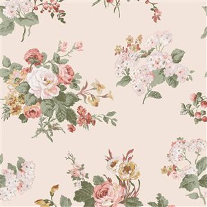 Laura Ashley Rosemore Pale Sable 56-ft² Unpasted Wallpaper