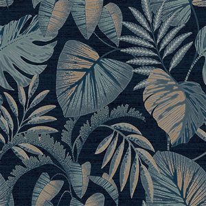 Next 20.5-in W Navy Jungle Leaves Unpasted Wallpaper - 56-ft²