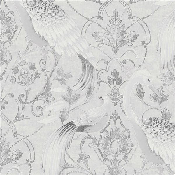 Laura Ashley Tregaron Silver 56-ft² Unpasted Wallpaper