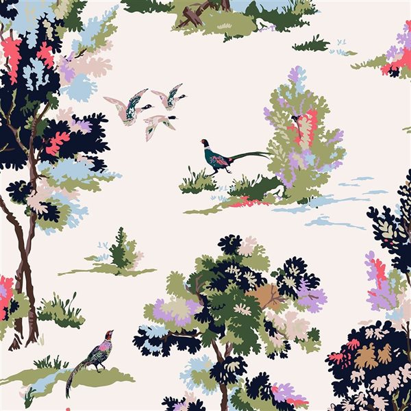 Joules 20.5-in W Blush Cream Woodland Scene Unpasted Wallpaper - 56-ft²