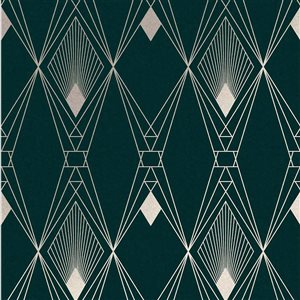 Next 20.5-in W Teal Deco Geometric Unpasted Wallpaper - 56-ft²