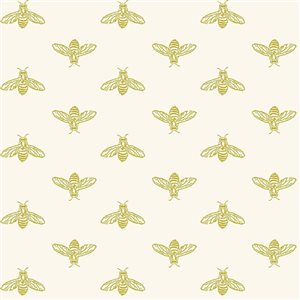 Joules 20.5-in W Antique Gold Block Print Bee Unpasted Wallpaper - 56-ft²