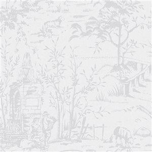 Laura Ashley 20.5-in W Sugared Grey Toile de Jouy Unpasted Wallpaper - 56-ft²