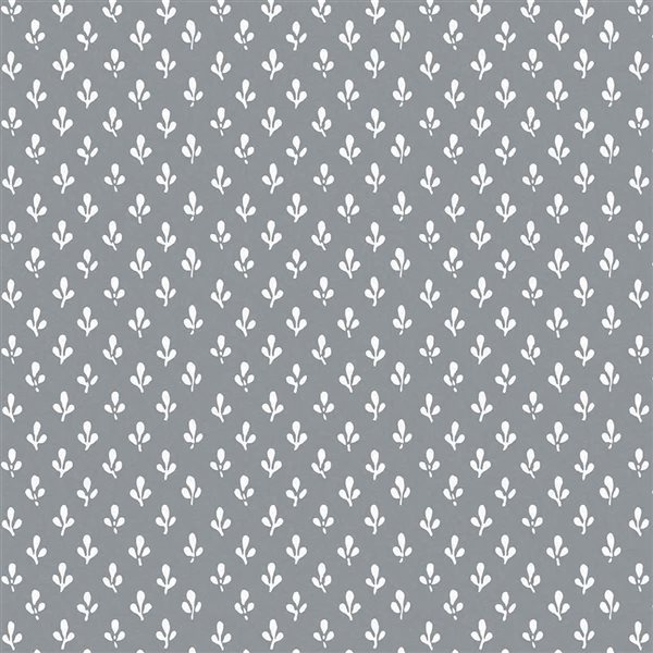 Laura Ashley Trefoil Slate Grey 56-ft² Unpasted Wallpaper