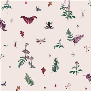 Joules 20.5-in W Blush Creme Midnight Beasts Unpasted Wallpaper - 56-ft²