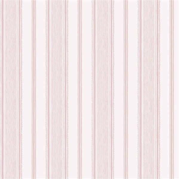 Papier peint Heacham Stripe Blush Laura Ashley rose 56-pi² non encollé