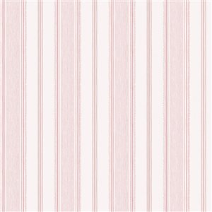 Papier peint Heacham Stripe Blush Laura Ashley rose 56-pi² non encollé