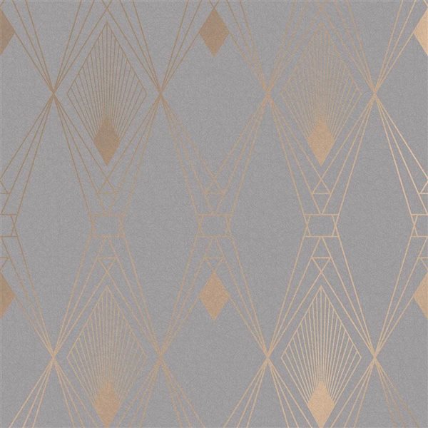 Next 20.5-in W Grey Deco Geometric Unpasted Wallpaper - 56-ft²