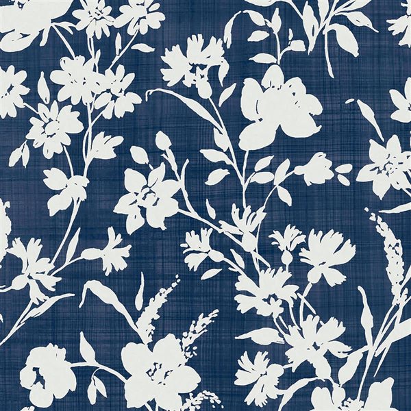 Laura Ashley Rye Midnight Seaspray Blue 56-ft² Unpasted Wallpaper