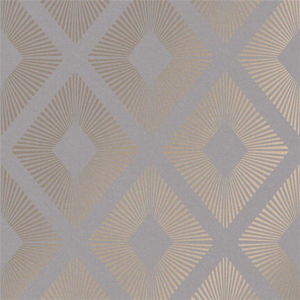 Next Deco Triangle Grey/Gold 56-ft² Unpasted Wallpaper