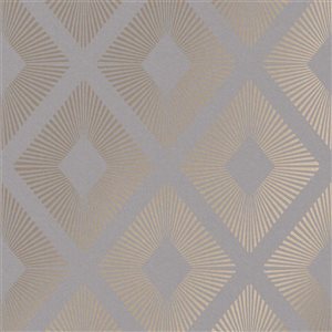 Next Deco Triangle Grey/Gold 56-ft² Unpasted Wallpaper