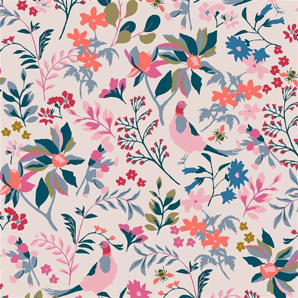 Joules 20.5-in W Multicolour/Antique Cream Fields Edge Floral Unpasted Wallpaper - 56-ft²