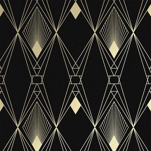 Next 20.5-in W Black Deco Geometric Unpasted Wallpaper - 56-ft²