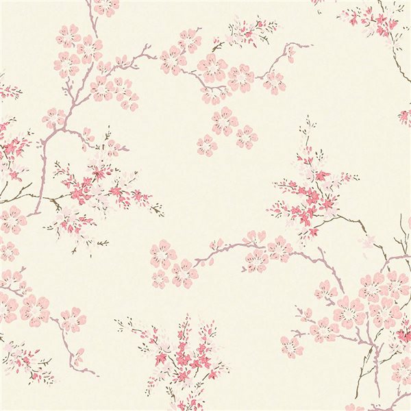 Laura Ashley Oriental Blossom Blush 56-ft² Unpasted Wallpaper