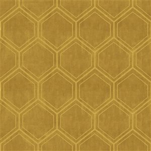 Superfresco Easy Hexagon Ochre Geometric Removable Wallpaper - 56-ft²/Per Roll