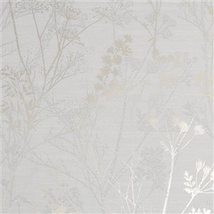 Superfresco Hedgerow Grey and Pale Gold Unpasted Wallpaper - 56-ft²/Per Roll