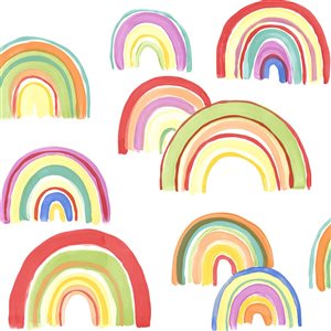 Fresco Over the Rainbow Multicolour Unpasted Wallpaper - 56-ft²/Per Roll