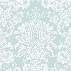 Transform Damask Duck Egg 30.75-ft² Peel and Stick Wallpaper