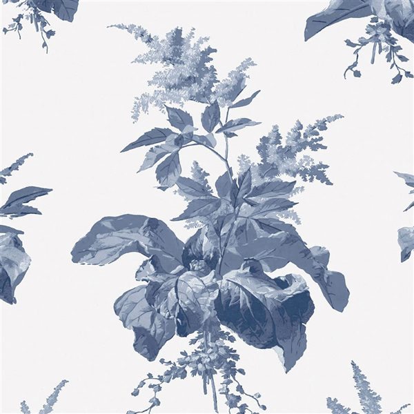 Laura Ashley Narberth Midnight Seaspray Blue 56-ft² Unpasted Wallpaper