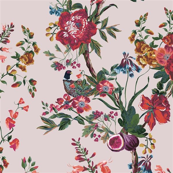 Joules 20.5-in W Coral Pink/Antique Creme Forest Chinoiserie Unpasted Wallpaper - 56-ft²