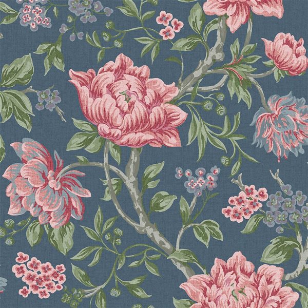 Laura Ashley Tapestry Floral Dark Seaspray 56-ft² Unpasted Wallpaper