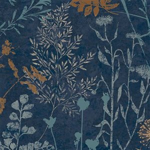 Joules Organics Navy and Copper 56-ft² Unpasted Wallpaper