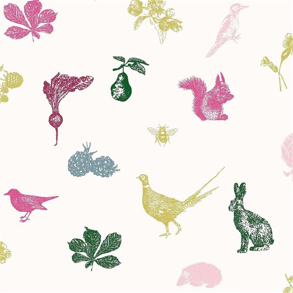 Joules 20.5-in W Creme/Multicolour Etched Woodland Unpasted Wallpaper - 56-ft²