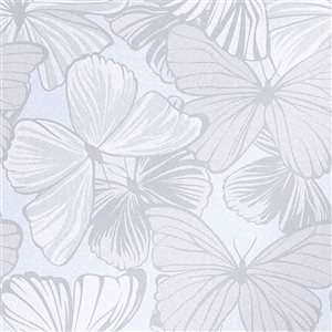 Laura Ashley 20.5-in W Sugared Grey Butterfly Garden Unpasted Wallpaper - 56-ft²