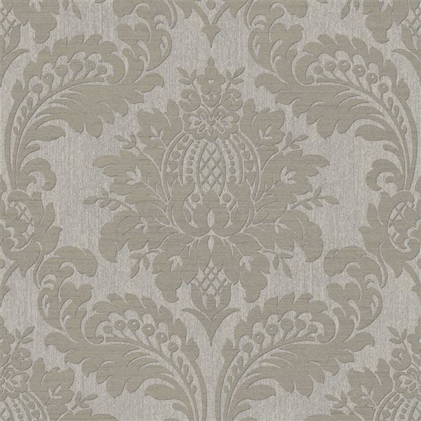 Boutique Archive Damask 56-ft² Taupe Unpasted Wallpaper