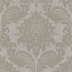 Boutique Archive Damask 56-ft² Taupe Unpasted Wallpaper