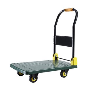 Flynama 440-lb Capacity Compact Green Folding Hand Truck Cart with Ergonomic Design and Smooth Glide Wheels