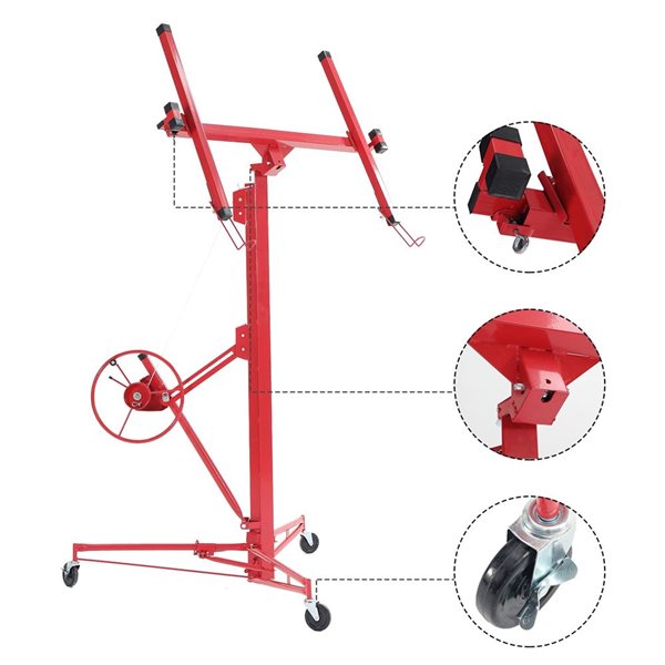 Flynama 11-ft Red Steel Drywall Lift