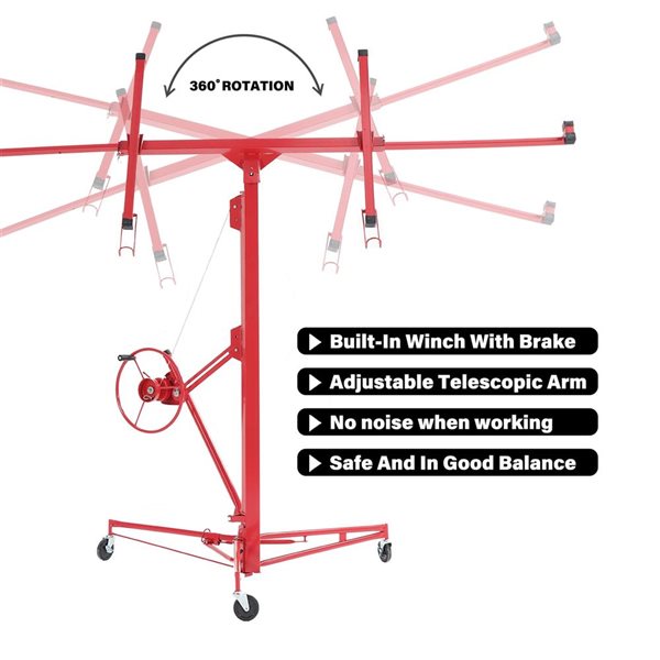 Flynama 11-ft Red Steel Drywall Lift