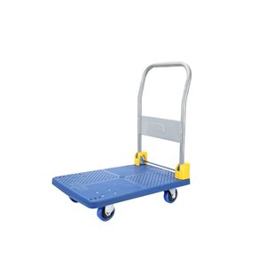 Chariot à plateforme pliable Flynama en acier bleu à roues de caoutchouc solides 5 po, capacité de 440 lb