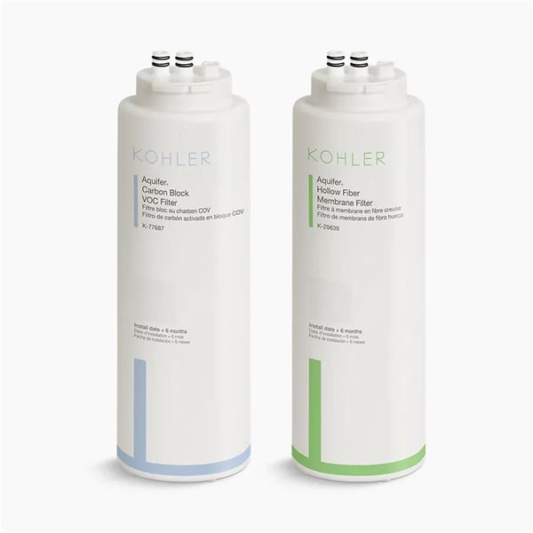 KOHLER 2-Pack Carbon Block VOC Under Sink Hollow Fibre Membrane Replacement Filter Cartridges