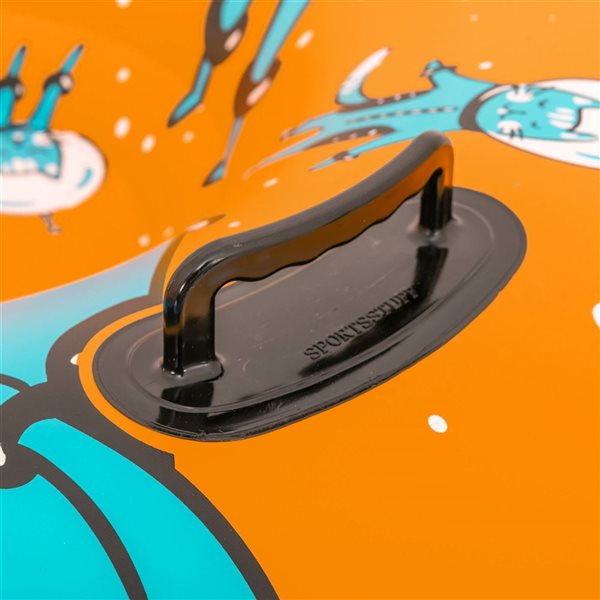 SportsStuff Space Cat 2-Person Inflatable Orange PVC Snow Sled