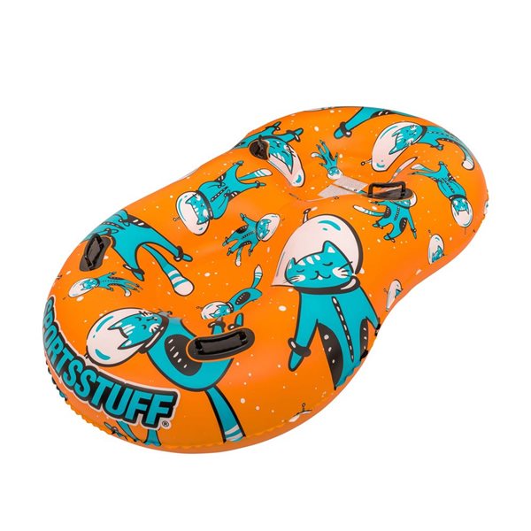 SportsStuff Space Cat 2-Person Inflatable Orange PVC Snow Sled