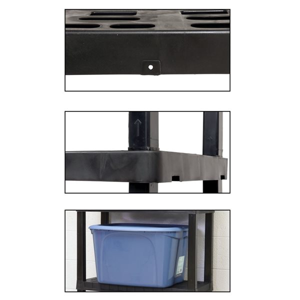 Koolatron Oskar Large Black Plastic 5-Tier 18 X 36 X 74-in Interlocking Shelving Unit